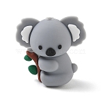 Animal Theme Silicone Beads, Focal Beads, Koala, 27x27.5x15.5mm, Hole: 2.7mm(SIL-E013-03O)