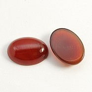 Natural Agate Cabochons, Dyed, Oval, FireBrick, 18x13x4.5~6mm(G-G334-13x18mm-02)