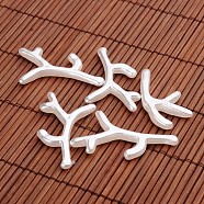 Branch Acrylic Imitation Pearl Pendants, White, 36~45.5x19~29x4.5mm, Hole: 1mm, about 480pcs/500g(OACR-O002-7253)
