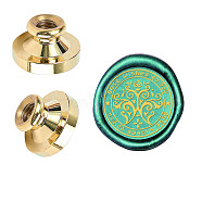 Wax Seal Brass Stamp Head, for Wax Seal Stamp, Flower Pattern, 25x14.5mm(AJEW-WH0209-256)