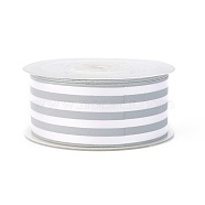 Polyester Satin Ribbon, Striped Pattern, Light Grey, 1-1/2 inch(38mm), about 50yards/roll(45.72m/roll)(SRIB-L048-38mm-C001)