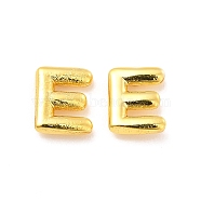 Brass Hollow Out Initial Letter Stud Earrings for Women, Real 18K Gold Plated, Lead Free & Cadmium Free, Letter.E, 7x3.5x1.5mm, Pin: 0.8mm(EJEW-A044-01G-E)