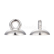 Plastic Bead Cap Pendant Bails, for Globe Glass Bubble Cover Pendants, Platinum, 7x10mm, Hole: 2mm, Inner Diameter: 9mm(KY-K003-02A)