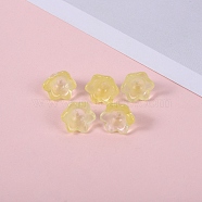 Glass Beads, Lily Flower, Champagne Yellow, 12x8mm, Hole: 1.4mm(GLAA-WH0030-30J)