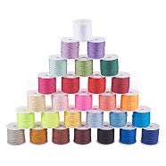 Nylon Thread, Nylon String Jewelry Bead Cord for Custom Woven Jewelry Making, Mixed Color, 0.8mm, about 45m/roll, 28colors, 1roll/color, 28rolls/set(NWIR-PH0001-36)