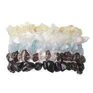 12 Constellation Natural Mixed Gemstone Chip Beaded Stretch Bracelets Sets for Women Men, Capricorn, Inner Diameter: 2-1/8 inch(5.5cm), 4pcs/set(BJEW-JB10264-12)