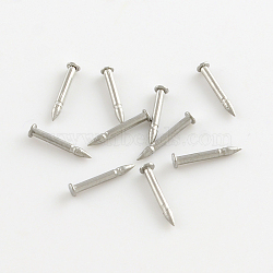 Tarnish Resistant 304 Stainless Steel Tie Tacks Lapel Pin Brooch Findings, Stainless Steel Color, 8mm, Head: 2mm, Pin: 1.2mm(STAS-R065-48)