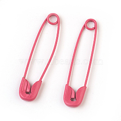 Iron Safety Pins, Cerise, 30x7x2mm, Pin: 0.7mm(IFIN-F149-E05)