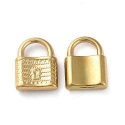 Ion Plating(IP) 304 Stainless Steel Pendants, Padlock Charm, Golden, 18x13x3mm, Hole: 5x7mm(STAS-P324-14G)
