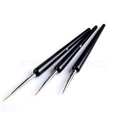 Nail Brush Pen, UV Gel Liner Flower Drawing Painting Pen Kits, Black, 3pcs/set(MRMJ-L004-07)