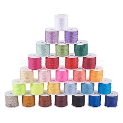 Nylon Thread, Nylon String Jewelry Bead Cord for Custom Woven Jewelry Making, Mixed Color, 0.8mm, about 45m/roll, 28colors, 1roll/color, 28rolls/set(NWIR-PH0001-36)