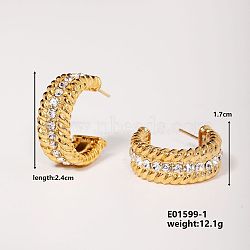 Fashionable Vintage Twisted Stud Earrings for a Stylish and Cute Look, Golden, 24x17mm(LU2188)