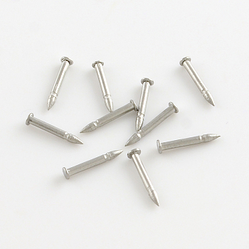 304 Stainless Steel Tie Tacks Lapel Pin Brooch Findings, Stainless Steel Color, 8mm, Head: 2mm, Pin: 1.2mm