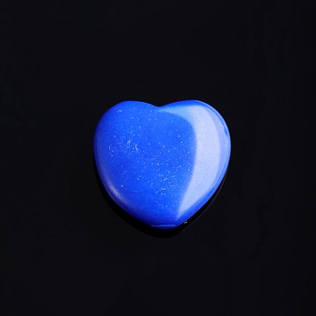 Synthetic Turquoise Love Heart Stone, Pocket Palm Stone for Reiki Balancing, Home Display Decorations, 20x20mm