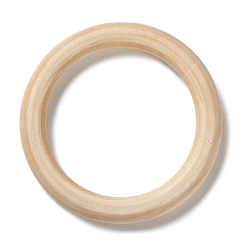 Unfinished Wood Linking Rings, Macrame Wooden Rings, Round, BurlyWood, 78x10mm, Inner Diameter: 59mm