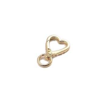 Zinc Alloy Swivel Snap Hook Clasps, Heart, Light Gold, 42x26mm, Hole: 11mm