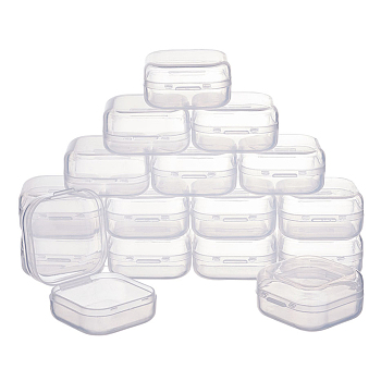 Plastic Bead Containers, Cube, Clear, 3.5x3.5x1.8cm