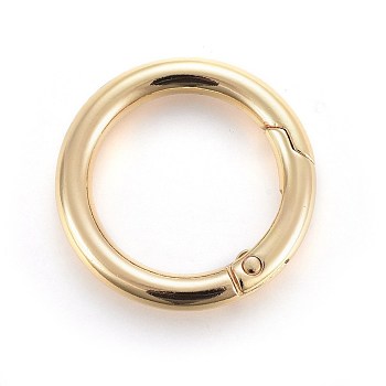 Zinc Alloy Key Clasps, Spring Gate Rings, O Rings, Light Gold, 35x4.5mm, Inner Diameter: 25mm
