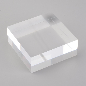 Acrylic Display Bases, Square, Clear, 100x100x38mm