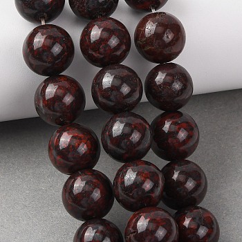 Natural Brecciated Jasper Beads Strands, Smooth Round, 16mm, Hole: 1.2mm, about 24~25pcs/strand, 15.16~15.79''(38.5~40.1cm)