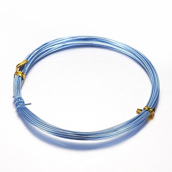 Round Aluminum Craft Wire, for Beading Jewelry Craft Making, Sky Blue, 18 Gauge, 1mm, 10m/roll(32.8 Feet/roll)
