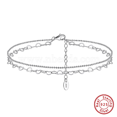 Heart Sterling Silver Anklets