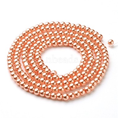 4mm Coral Round Glass Beads