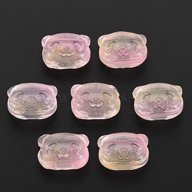 PeachPuff Bear Glass Beads