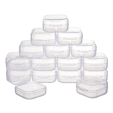 Clear Cube Plastic Beads Containers