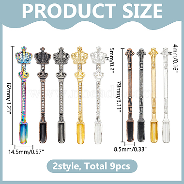9Pcs 9 Styles Alloy Micro Medicine Spoon(TOOL-WR0001-08)-2