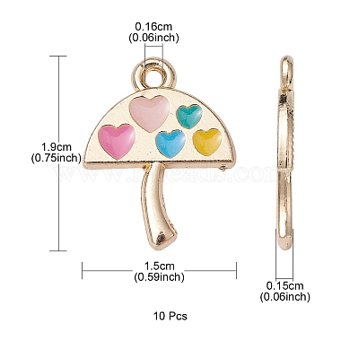paraguas con colgantes de esmalte de aleación de corazón(ENAM-YW0003-30)-3