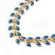 Enamel Ear of Wheat Link Chains Bracelet(BJEW-P271-02G)-3