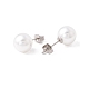 6 Pair Shell Pearl Round Ball Stud Earrings(EJEW-A067-18A-P)-3