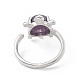 Natural Amethyst Turtle Open Cuff Ring(RJEW-P082-01P-01)-3