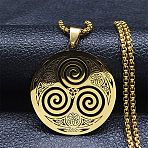 201 Stainless Steel Pendant Necklaces, Sailor's Knot, Golden, 23.54 inch(59.8cm)(NJEW-K253-01G)