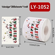 200Pcs Christmas Theme Paper Self-Adhesive Stickers, for Presents Decoration, Colorful, 80x50x0.1mm(DIY-M070-02I)