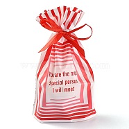 Plastic Baking Bags, Drawstring Bags, for Christmas Wedding Party Birthday Engagement Holiday Favor, Rectangle, Red, Geometric Pattern, 22.3x15.1cm, about 45~50pcs/bag(ABAG-O003-19)