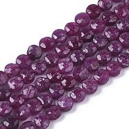 Natural Ruby/Red Corundum Beads Strands, Faceted, Flat Round, 4x2.5mm, Hole: 0.6mm, about 102pcs/strand, 15.35 inch(39cm)(G-S362-014)