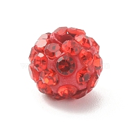 Rhinestone Pave Disco Ball Beads, Polymer Clay Rhinestone Beads, Round, Hyacinth, 8mm, Hole: 1.8mm(RB-TAC0002-02B-05)