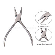 430 Stainless Steel Jewelry Pliers, Needle Nose Pliers, 155x50x15mm(PT-Q003-4)