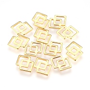 304 Stainless Steel Filigree Joiners Links, Double Rhombus, Golden, 16x11.5x1mm, Hole: 2.5mm(X-STAS-G176-59G)
