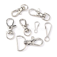 Metal Swivel Clasps & Keychain Clasps Findings, Stainless Steel Color, 20.4~39.3x8~22.5x2~7mm, Hole: 8.6~18.7x2.6~18mm, about 18pcs/50g(KEYC-XCP0001-04P)