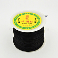Round String Thread Polyester Fibre Cords, Black, 1.8mm, about 109.36 yards(100m)/roll(OCOR-J004-10)