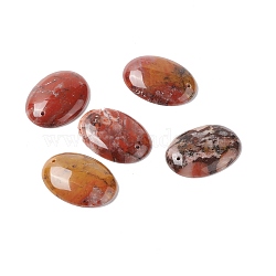 Natural Morocco Agate Pendants, Oval, 37.5~40x28~29.5x6~7mm, Hole: 1.8~2mm(G-B030-20)