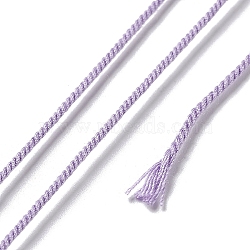 Polyester Twisted Cord, Round, for DIY Jewelry Making, Lilac, 1mm, about 49.21 Yards(45m)/Roll(OCOR-G015-01A-33)