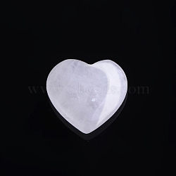 Natural Quartz Crystal Love Heart Stone, Pocket Palm Stone for Reiki Balancing, Home Display Decorations, 20x20mm(PW-WG32553-08)