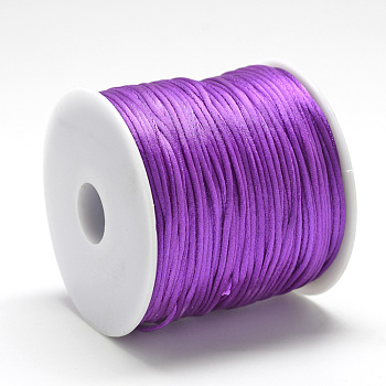 Nylon Thread, Rattail Satin Cord, Purple, about 1mm, about 76.55 yards(70m)/roll