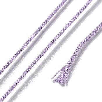 Polyester Twisted Cord, Round, for DIY Jewelry Making, Lilac, 1mm, about 49.21 Yards(45m)/Roll