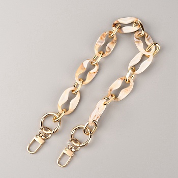 Acrylic Curb Chain Bag Strap, with Alloy Clasps, for Bag Replacement Accessories, Bisque, 40cm