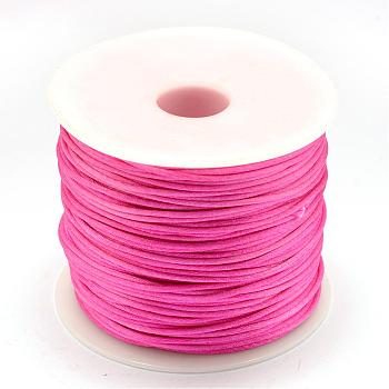 Nylon Thread, Rattail Satin Cord, Camellia, 1.5mm, about 100yards/roll(300 feet/roll)